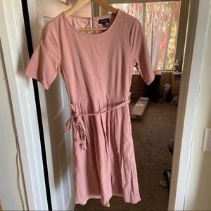 Roolee Dusty Pink Cotton Nursing Midi Dress